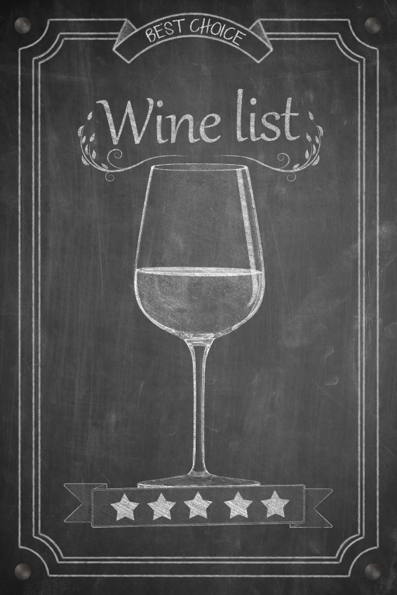 Walt's Napa Wine List - Chalkboard display